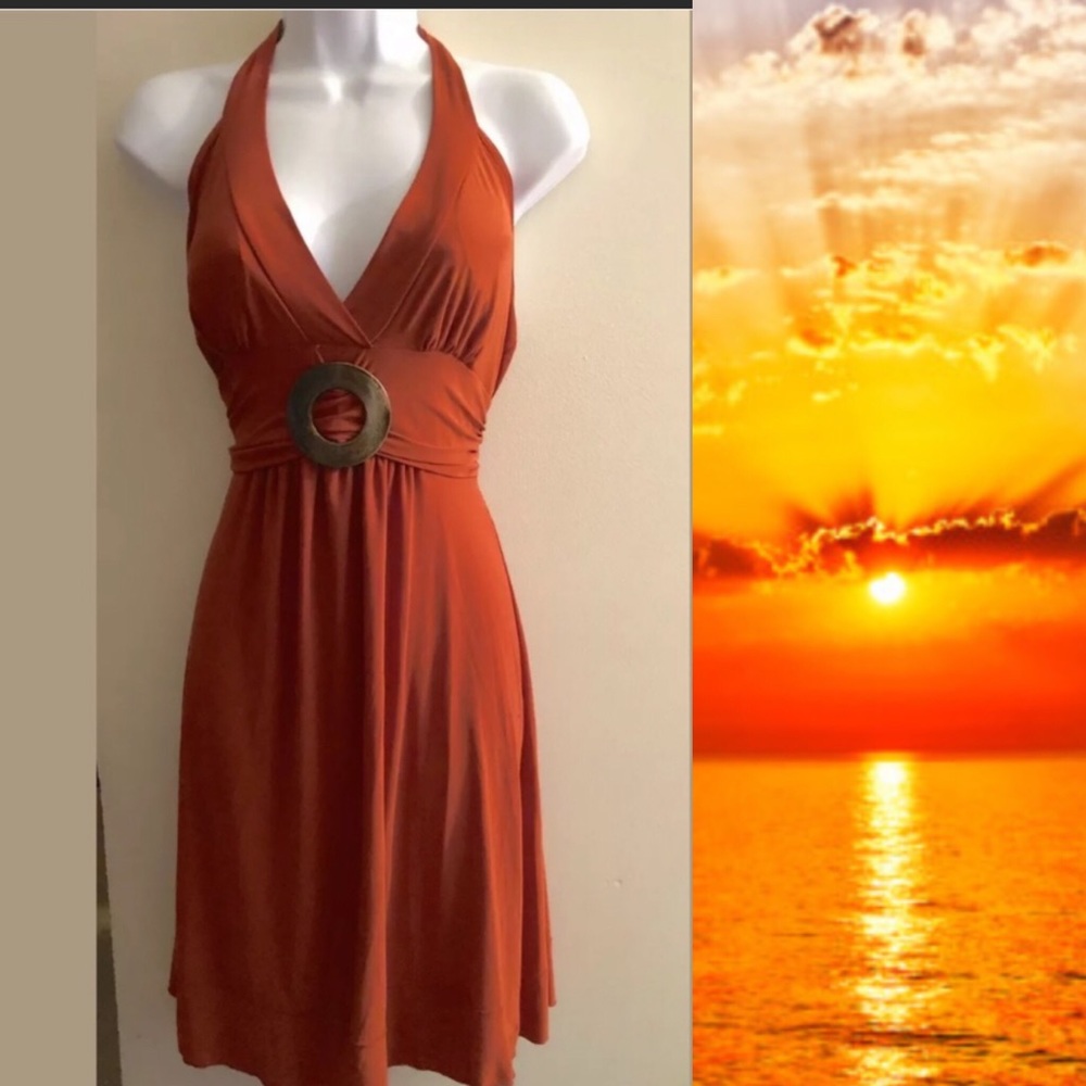 Body Central Orange Dress Juniors - Picture 1 of 7